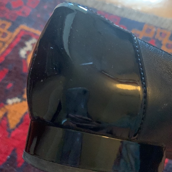 Geox | Black leather + patent w gold buckle block heel flat | Size 40 - Picture 5 of 5